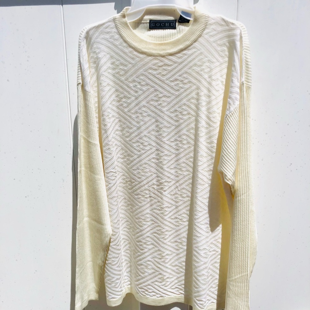 Mens Vintage Gochu Crème Pullover Sweater 2XL